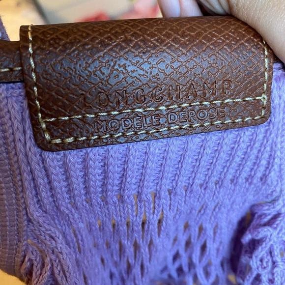 Le Pliage Extra Small Filet Knit Shoulder Bag Lilac - Picture 5 of 6